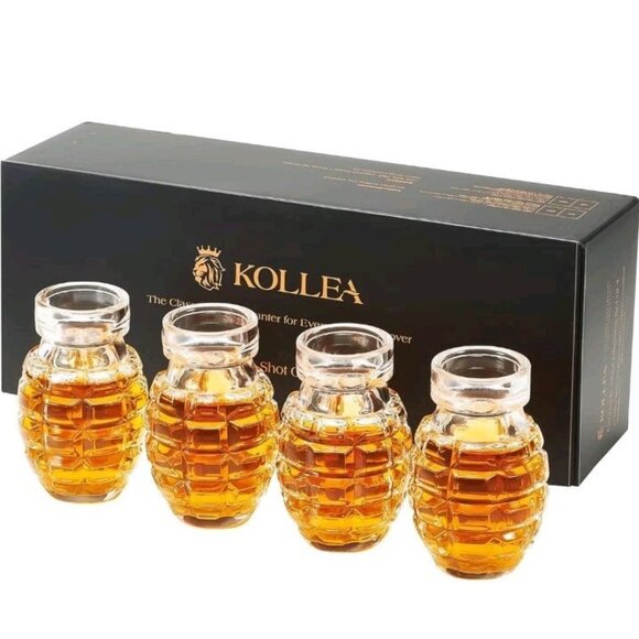 Grenade Shaped Shot Glass Set, Shot Cups with Heavy Base for Whiskey, - Picture 1 of 3